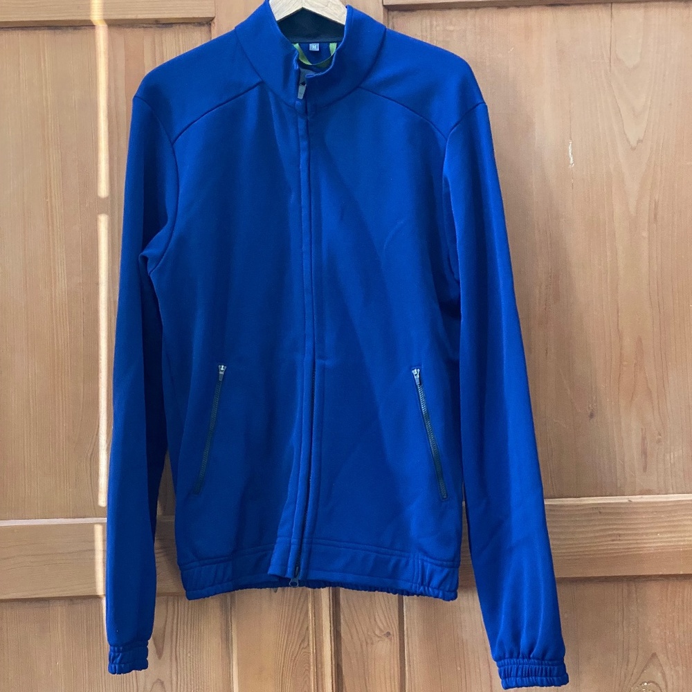 swrve Schoeller wool cycling track jacket navy Men's Sz M